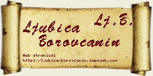Ljubica Borovčanin vizit kartica